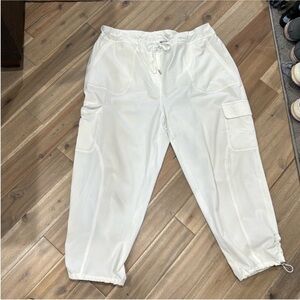 Chico's Ivory Cargo Joggers